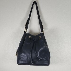 Nine West Dark Blue Drawstring Shoulder Bag